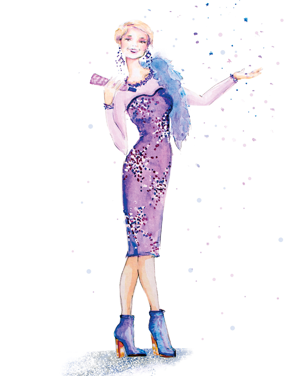 Confetti Cocktail Dress Alex Perlin Illustration